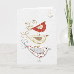 Three Little Birds Christmas  Holiday Card