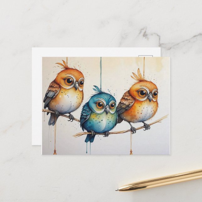 Three Little Birds  Postcard (Front/Back In Situ)