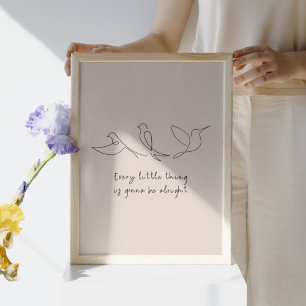 Three Little Birds Song Kids Bedroom Art Print