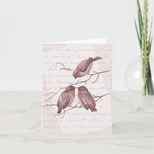 Three Little Birds Vintage Thank You Notes (Front)