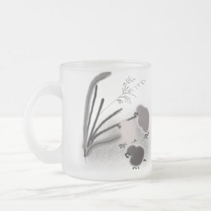 Three little chicks frosted glass coffee mug