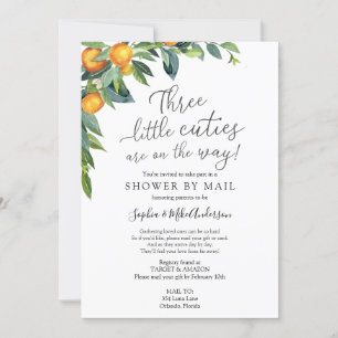 Three Little Cuties Baby Shower by Mail Invitation