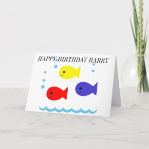 THREE LITTLE FISHES BIRTHDAY CARD