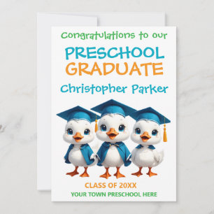 Three Little Geese Preschool Graduation Card