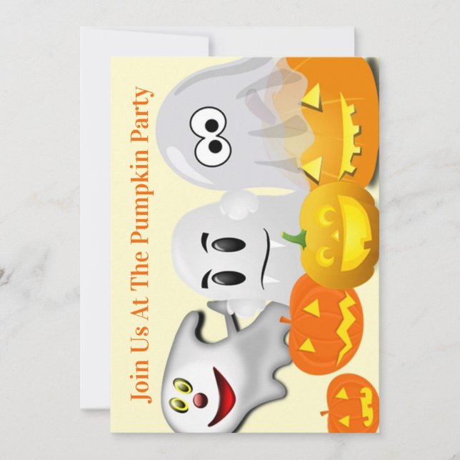 Three Little Ghosts Invitation (Front)