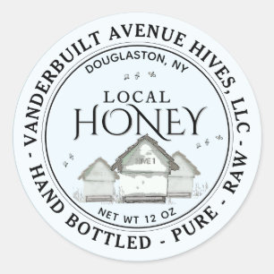 Three Little Hives LOCAL Honey Hand Bottled Raw  C Classic Round Sticker