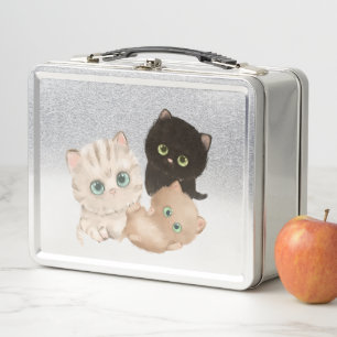 three little kittens metal lunch box