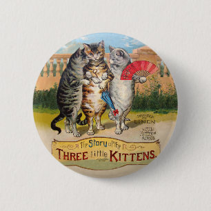 Three Little Kittens Mother Goose Illustration 6 Cm Round Badge