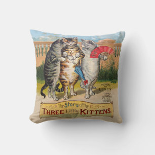 Three Little Kittens Mother Goose Illustration Cushion