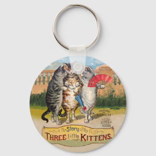 Three Little Kittens Mother Goose Illustration Key Ring