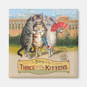Three Little Kittens Mother Goose Illustration Magnet