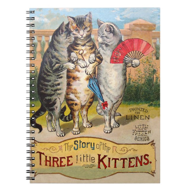 Three Little Kittens Mother Goose Illustration Notebook (Front)
