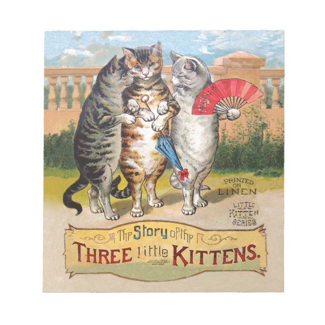 Three Little Kittens Mother Goose Illustration Notepad (Front)