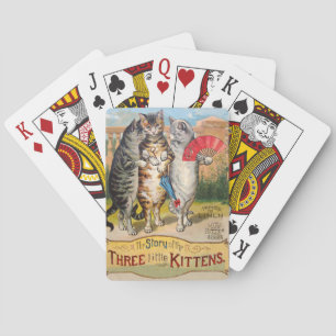 Three Little Kittens Mother Goose Illustration Playing Cards
