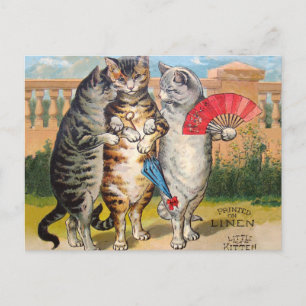 Three Little Kittens Mother Goose Illustration Postcard