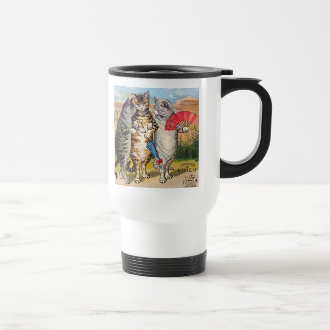 Three Little Kittens Mother Goose Illustration Travel Mug (Right)