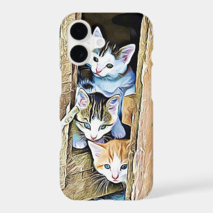 Three Little Kittens Peeking Out Phone Case