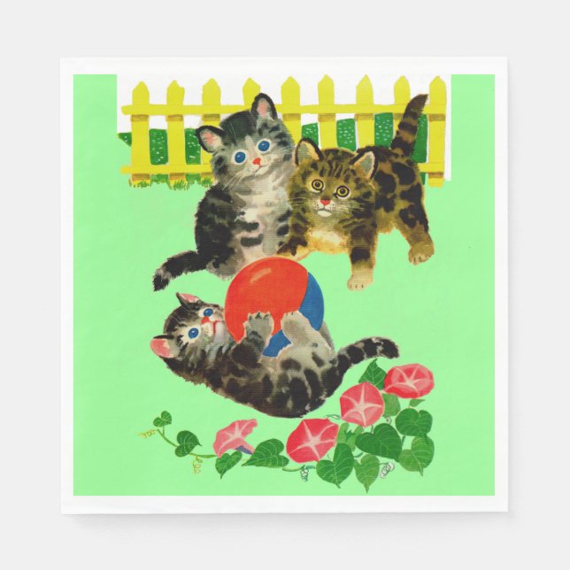 three little kittens print napkin (Front)