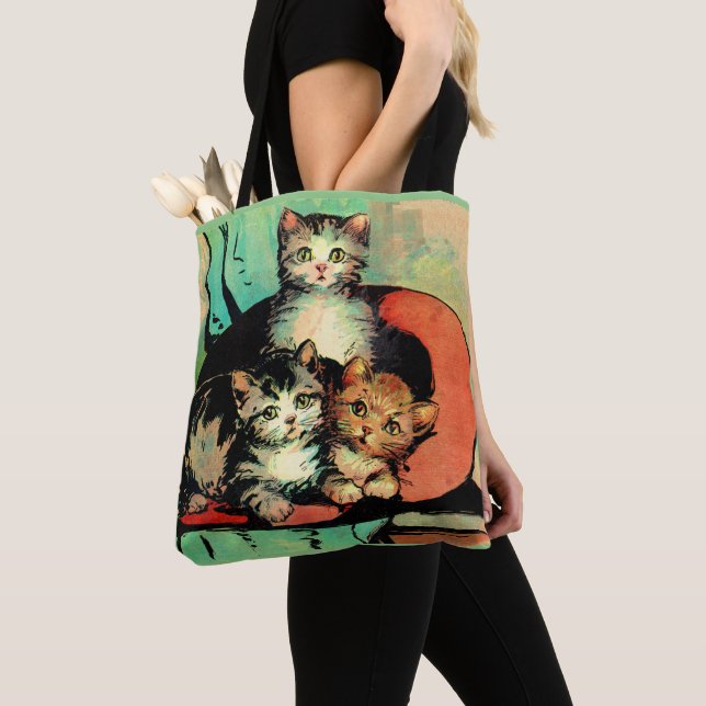 three little kittens print tote bag (Close Up)