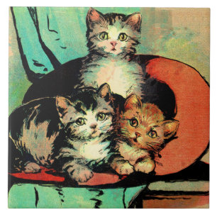 three little kittens tile
