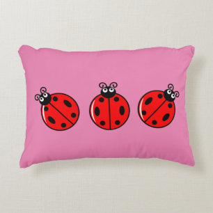Three Little Ladybugs - Brushed Polyester Decorative Cushion
