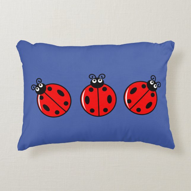 Three Little Ladybugs - Brushed Polyester Decorative Cushion (Front)