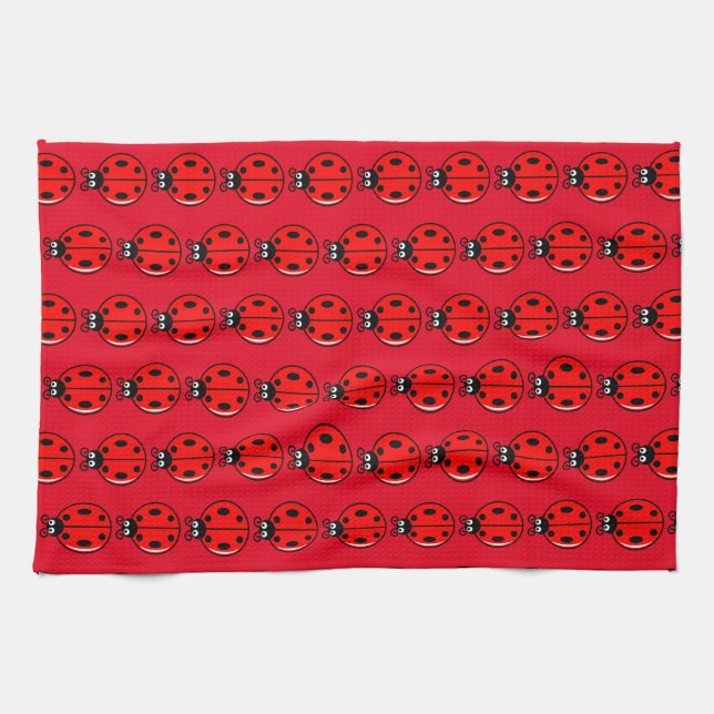 Three Little Ladybugs -  Kitchen Towel 16" x 24" (Horizontal)