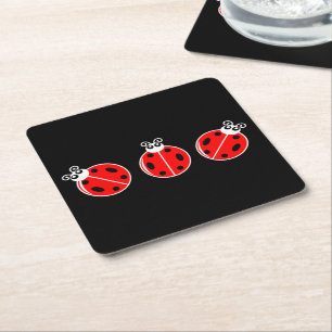 Three Little Ladybugs - Paper Coaster
