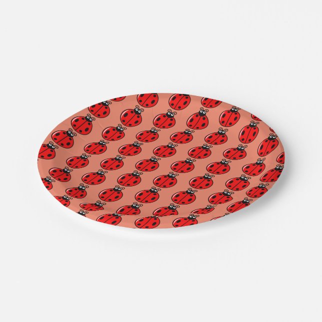 Three Little Ladybugs - Paper & Party Plate (Angled)
