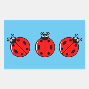 Three Little Ladybugs - Rectangle Stickers