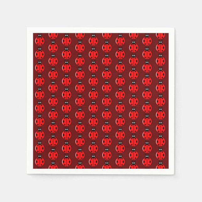 Three Little Ladybugs - Standard Cocktail Napkin (Front)