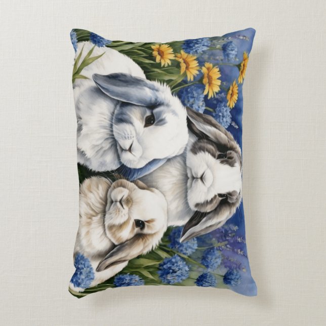 Three Little Lop Bunnies Decorative Cushion (Front(Vertical))
