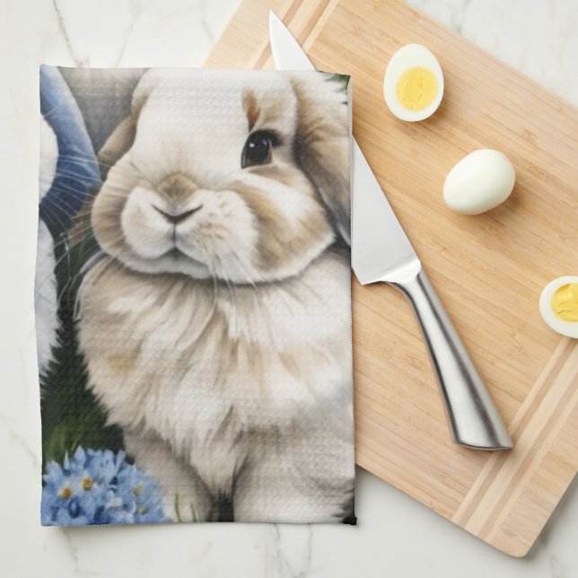 Three Little Lop Bunnies Tea Towel (Quarter Fold)