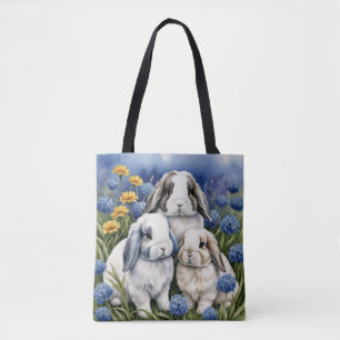 Three Little Lop Bunnies Tote Bag