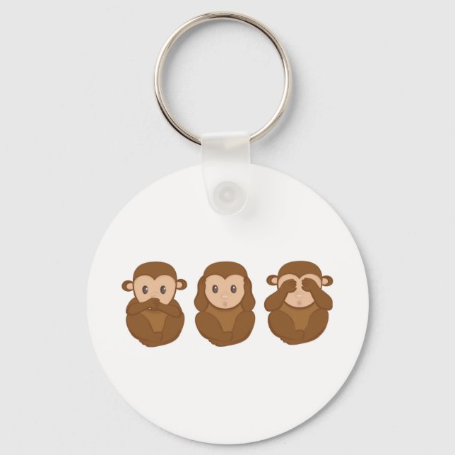 Three little monkeye key ring (Front)