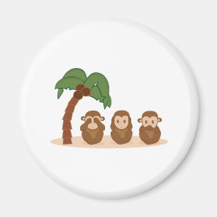 Three little monkeys - three macaquinhos magnet