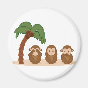 Three little monkeys - three macaquinhos magnet