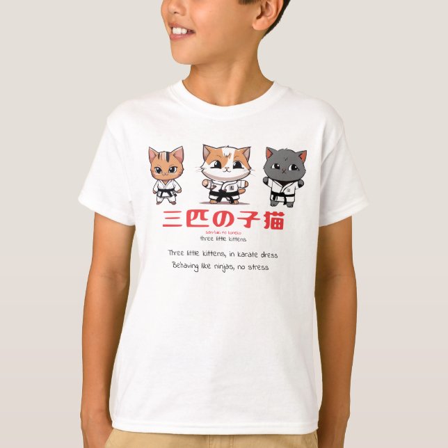 Three Little Ninja Kitties T-Shirt (Front)