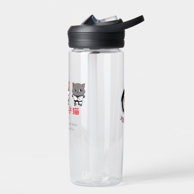 Three Little Ninja Kitties Water Bottle (Left)