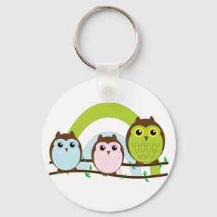 Three Little Owls Key Ring