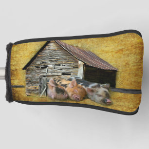 Three Little Pigs At The Rustic Barn Snoozing Golf Head Cover