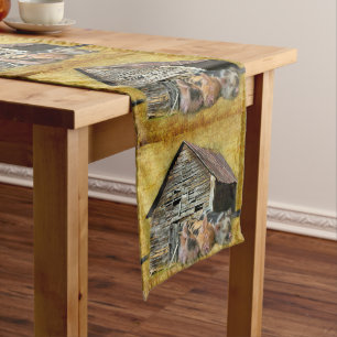 Three Little Pigs At The Rustic Barn Snoozing Medium Table Runner