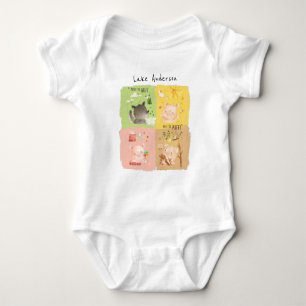 Three Little Pigs & Big Bad Wolf Baby Bodysuit
