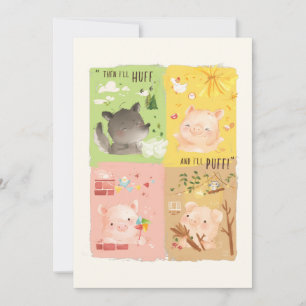 Three Little Pigs & Big Bad Wolf Thank You Card