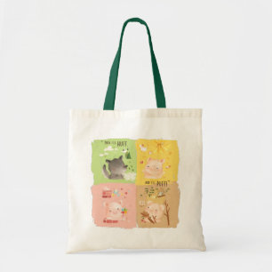 Three Little Pigs & Big Bad Wolf Tote Bag