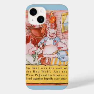 Three Little Pigs Cooking Wolf, Vintage Fairy Tale Case-Mate iPhone 14 Case