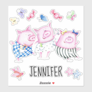 Three Little Pigs Custom Sticker Set