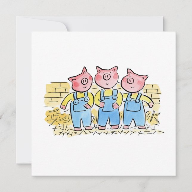 Three Little Pigs Invitation (Front)