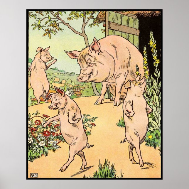 Three Little Pigs: She Sent Them Out Poster (Front)
