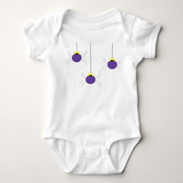 Three Little Spiders Romper Baby Bodysuit (Front)